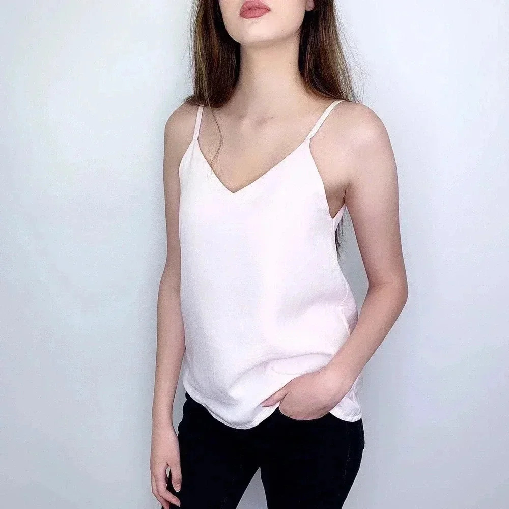 Cami & Tank‎ Sandy Lux V-Neck Spaghetti Strap Cami Pink